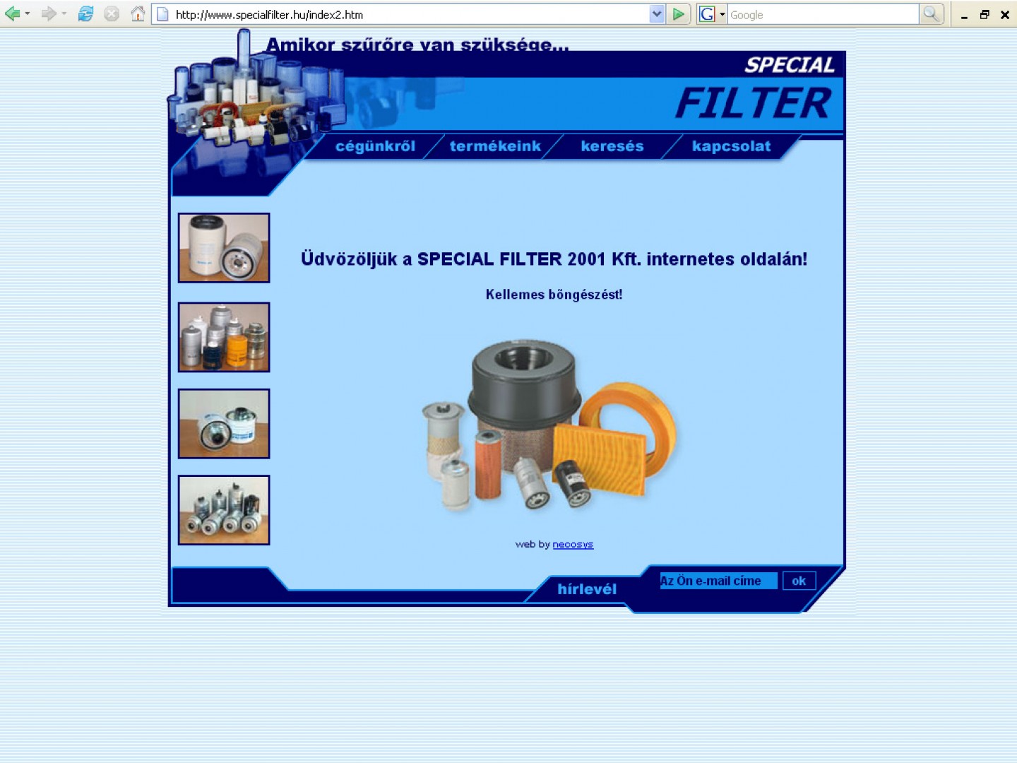Special Filter bemutatkozó honlapja