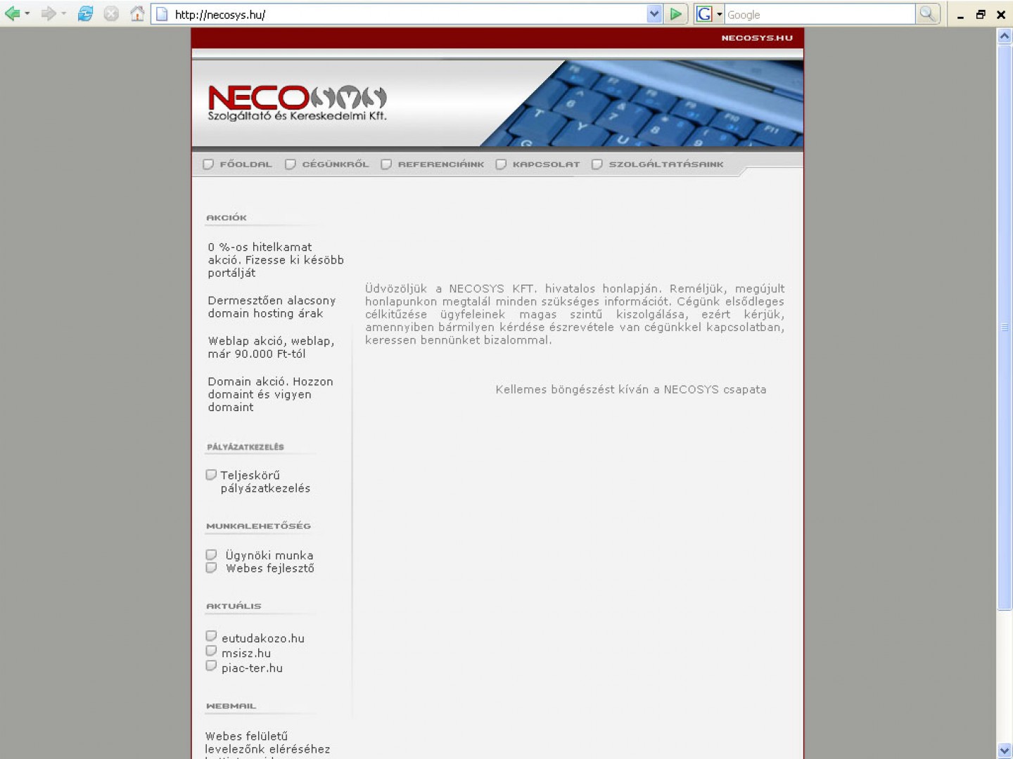Necosys honlap