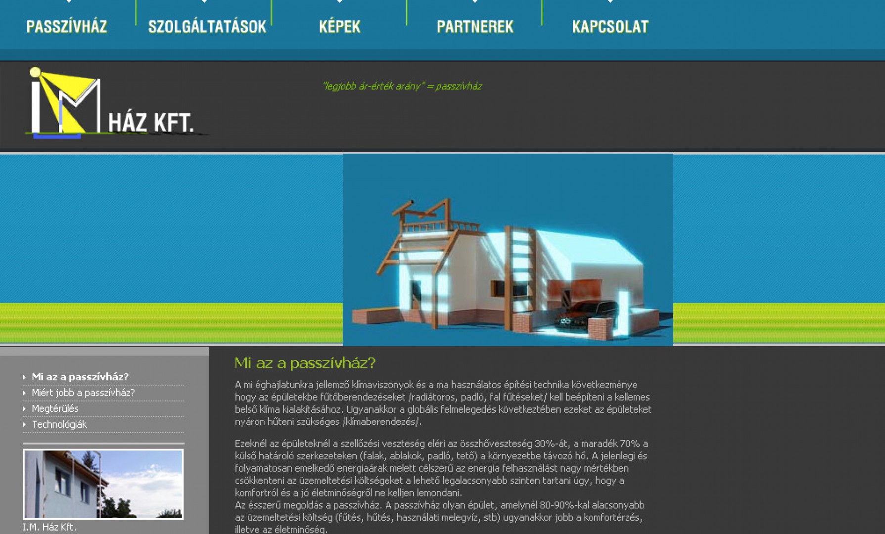 IM Ház Kft honlapja