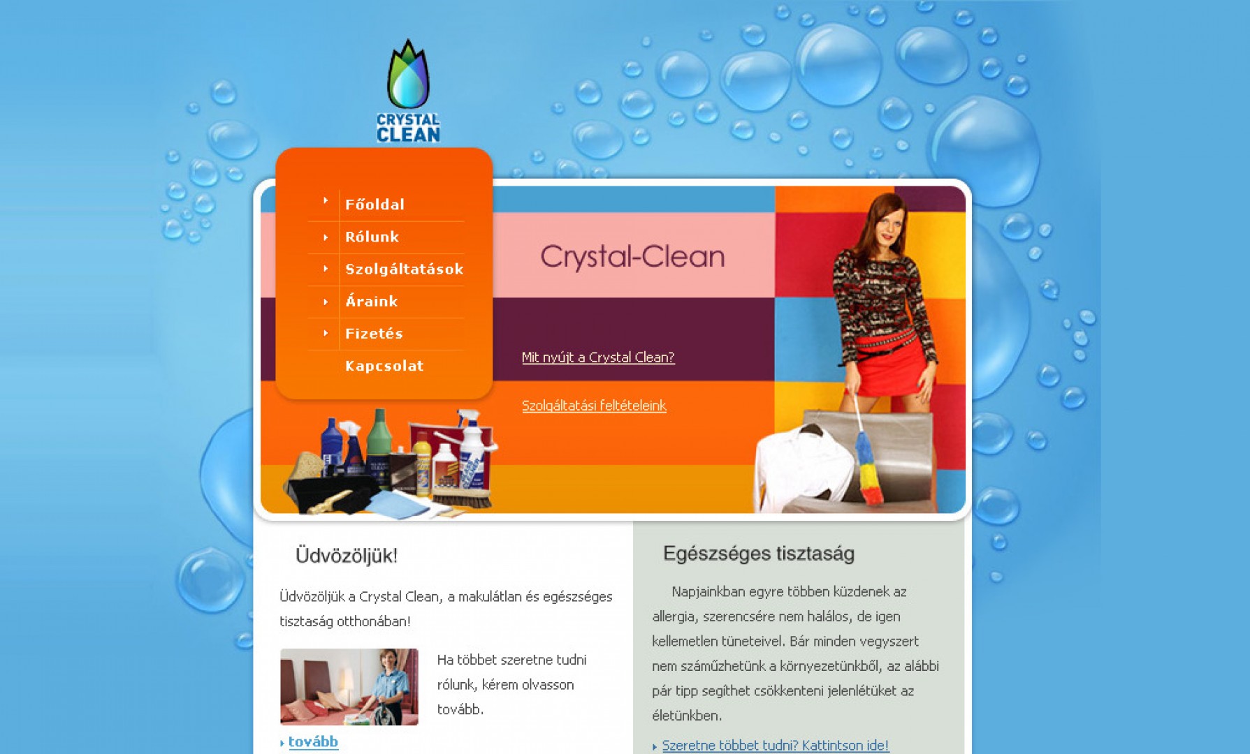 Cristal-Clean honlapja