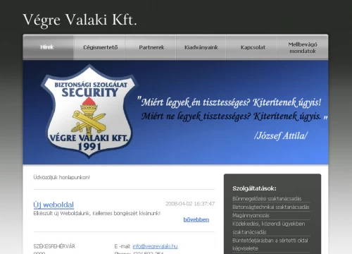 Végre Valaki Kft honlapja