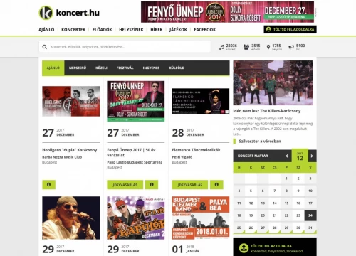 Koncert.hu redesign