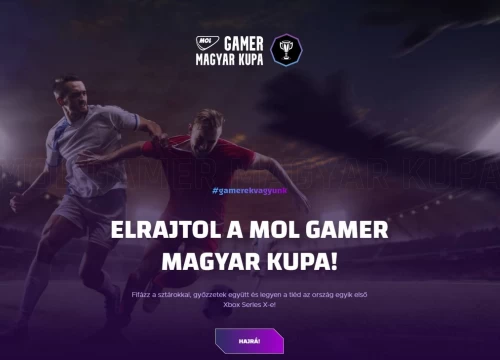 Online sportverseny weboldal - MOL Gamer Kupa