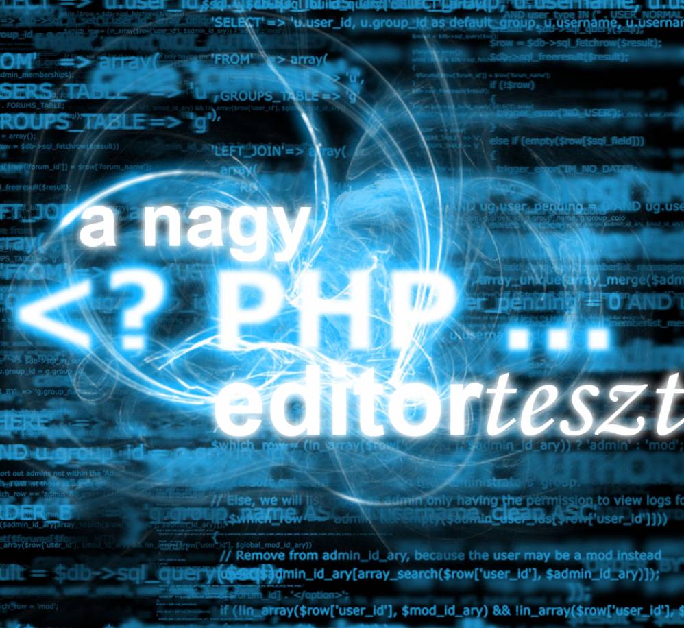 A nagy PHP Editor teszt