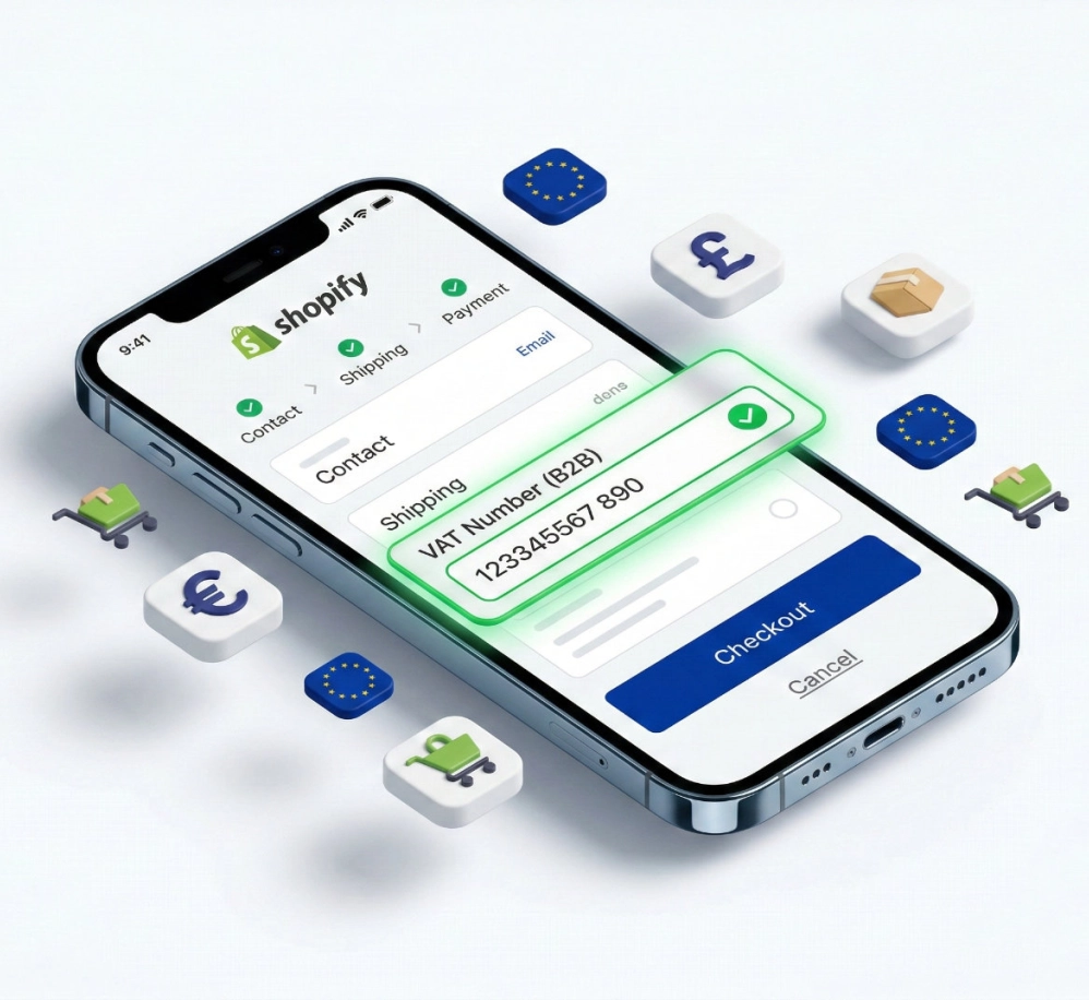Shopify adószám ellenőrzés a checkoutnál - Új B2B funkciók