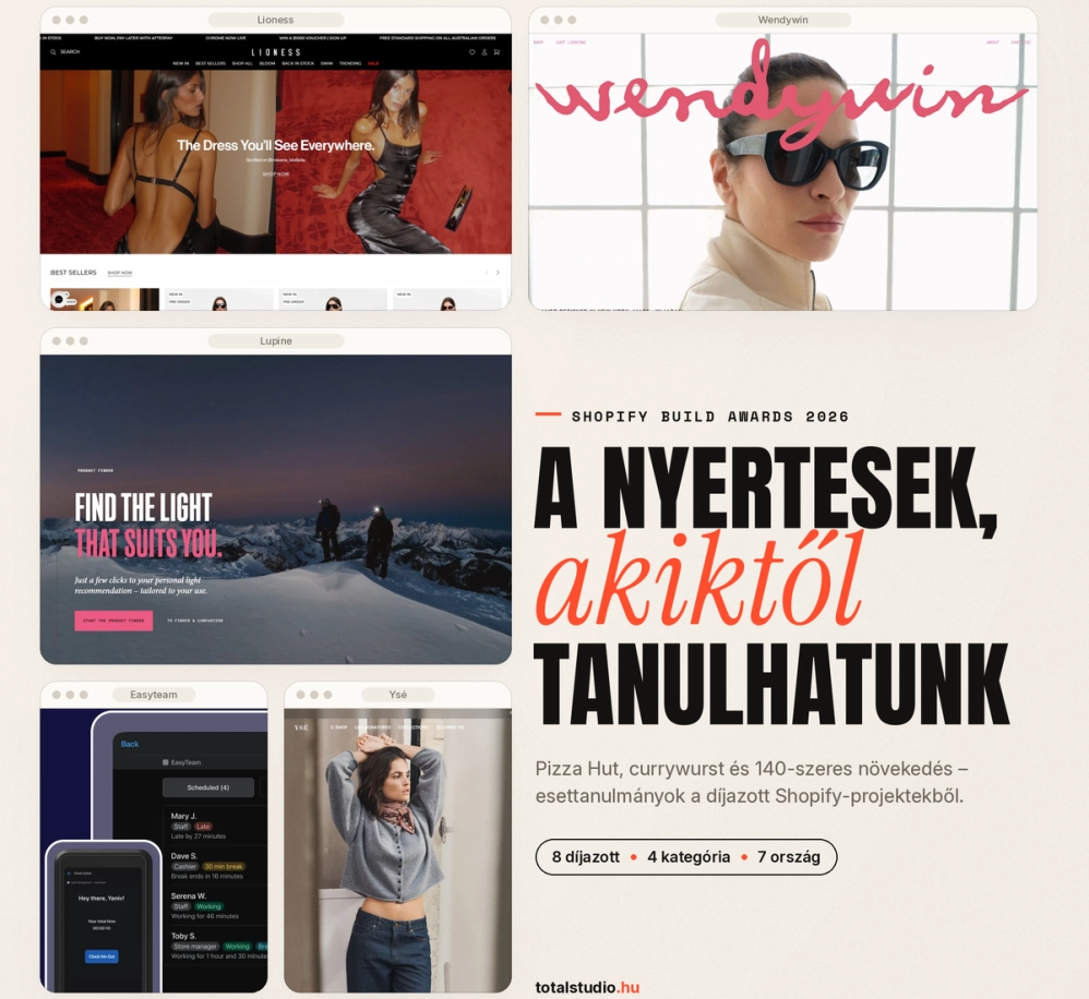 A Shopify Build Awards 2026 nyertesei és a tanulságaik magyar webshopoknak
