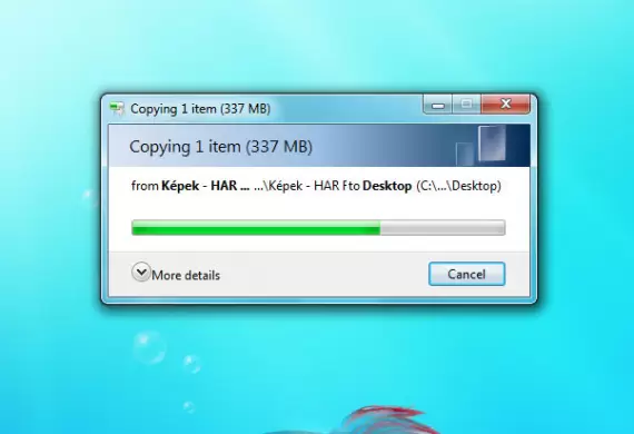 Másolás TC-vel Windows 7 alatt