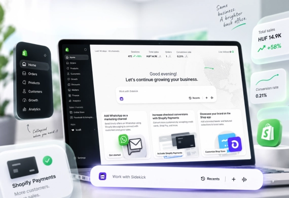 Új Shopify admin (2026): saját felvételen mutatjuk, mi változott a felületen
